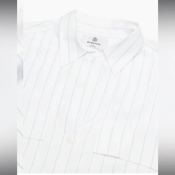 NWT Aritzia Babaton utility Seymour stripe button down shirt - Picture 7 of 13